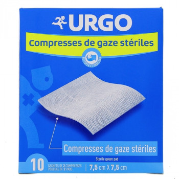 Compresses de gaze stériles 7,5x7,5cm x10 Urgo