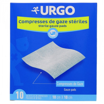 Compresses de gaze stériles 10x10cm x10 Urgo