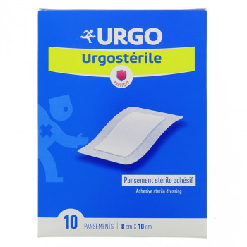 Urgostérile x10 Pansements 8cm x 10cm stériles adhésifs Urgo 
