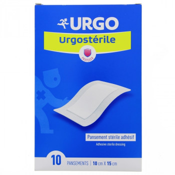 Urgostérile x10 Pansements 10cm x 15cm  stériles adhésifs Urgo