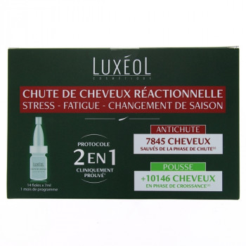 Luxéol chute de cheveux réactionnelle protocole 2en1 Fioles 14x7ml