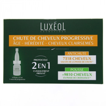 Luxéol chute de cheveux progressive protocole 2en1 Fioles 14x6ml