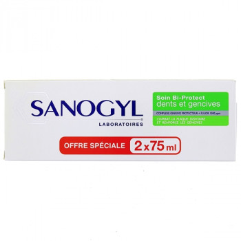 Dentifrice Soin Bi-Protect Dents et Gencives 2x75ml Sanogyl