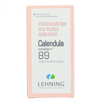 Calendula n°89 Cicatrisation Plaies Brûlures Gouttes 30ml Lehning