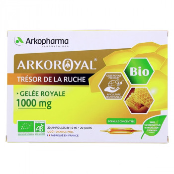Arkoroyal Gelée royale Bio 1000mg x20 ampoules Arkopharma