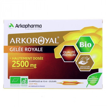 Arkoroyal Gelée Royales Bio 2500mg x20 ampoules Arkopharma