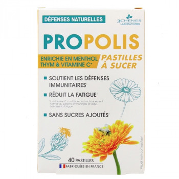 Propolis Pastilles à sucer x40 pastilles 3 Chênes