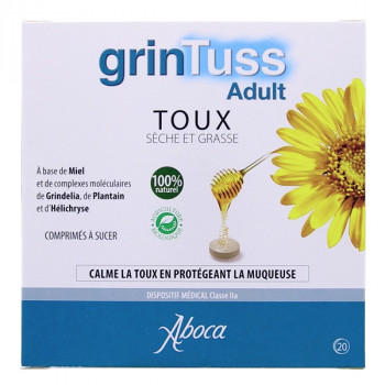 Grintuss Adult Toux sèche et grasse x20cpr à sucer