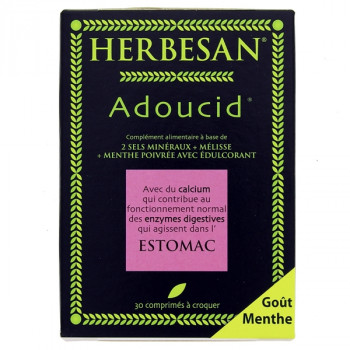 Adoucid Estomac x30cpr à croquer menthe Herbesan