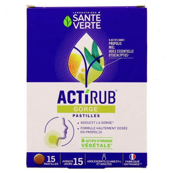 ActiRub Gorge x15 pastilles Santé Verte