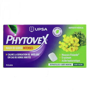 Phytovex Maux de gorge intenses x20 Pastilles UPSA