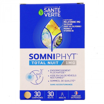 SomniPhyt Total Nuit 1mg x30cpr Santé Verte