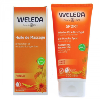 Huile de Massage à l'Arnica 200ml + Gel douche Sport 200ml Weleda