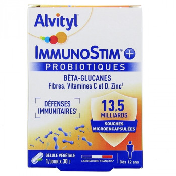 Immunostim+ Probiotiques x30 Gélules Végétales Alvityl