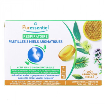 Respiratoire Pastilles 3 Miels Aromatiques x18 Puressentiel