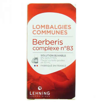 Berberis n°83 Lombalgies Communes Gouttes 30ml Lehning