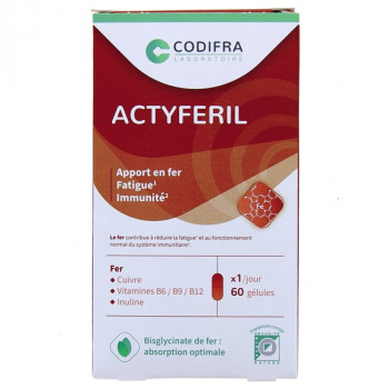 Actyferil Fer, Fatigue & Immunité x60 gélules Codifra