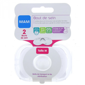 Bout de sein Silicone Taille M x2 MAM