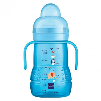Biberon de transition Bleu 220ml MAM