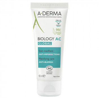 Biology AC Global Soin Matifiant Anti-imperfections Bio 40ml A-derma
