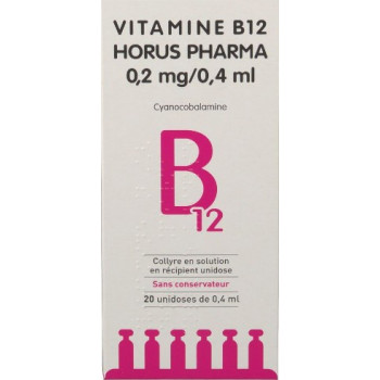 Vitamine b12 Horus Pharma 0,2mg/0,4ml Collyre 20unid/0,4ml