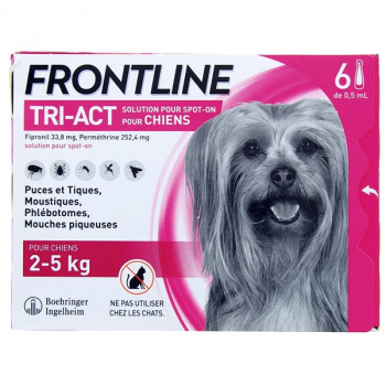 Frontline Tri-act Chien XS (2-5kg) x6 pipettes