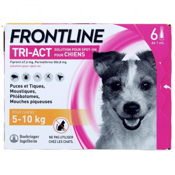 Frontline Tri-act Chien S (5-10 kg) x6 pipettes