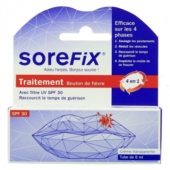 Sorefix Crème transparente Boutons de fièvre spf30 6ml