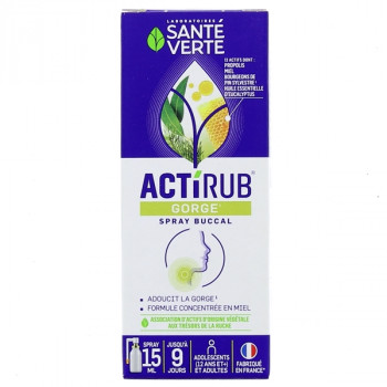 Actirub Gorge Spray Buccal 15ml Santé Verte