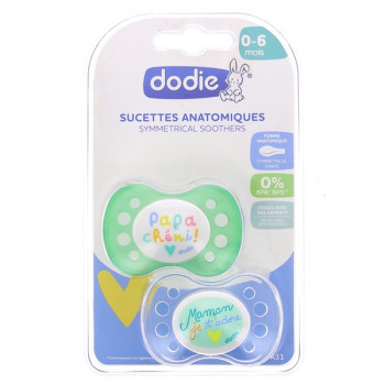 Sucettes Anatomiques 0-6 mois Messages x2 Dodie