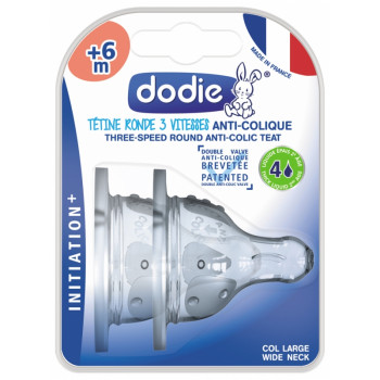 Tétines rondes 3 vitesses anti-colique Débit 4 Dodie