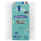 Bâtonnets Coton Bio x60 Dodie
