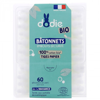 Bâtonnets Coton Bio x60 Dodie