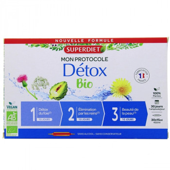 Mon protocole Détox Bio x30 ampoules Superdiet