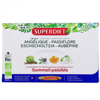 Quatuor Bio Sommeil Paisible x20 ampoules Superdiet