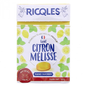 Bonbons Citron Mélisse Sans sucre 40g Ricqlès