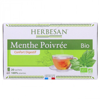 Infusion Menthe Poivrée Bio x20 sachets Herbesan