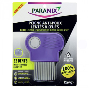 Peigne métallique Anti-poux Lentes & Oeufs Paranix