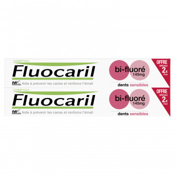 Dentifrice Bi-fluoré 145mg Dents Sensibles 2x75ml Fluocaril