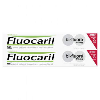 Dentifrice Bi-fluoré 145mg blancheur 2x75ml Fluocaril