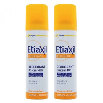 Déo Aérosol Douceur 48h Peaux sensibles 2x150ml Etiaxil