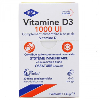 Vitamine D3 1000 UI x30 films orodispersibles IBSA Pharma
