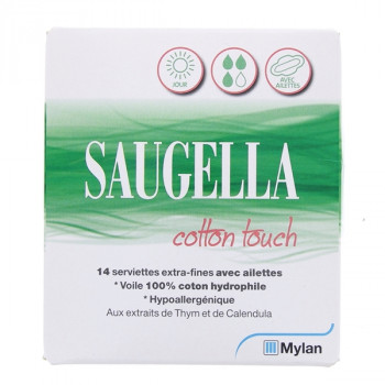 Cotton touch Serviettes Jour x14 Saugella