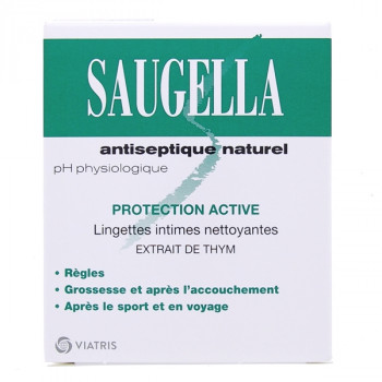 Antiseptique Naturel Lingettes intimes nettoyantes x10 individuelles Saugella