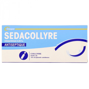 Sedacollyre cetylpyridinium 0,24% Antiseptique x10 unidoses Cooper