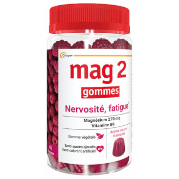 Mag 2 Gommes Nervosité Fatigue Framboise x45 Cooper