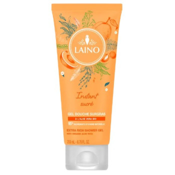 Gel douche Surgras à l'Aloe Vera Bio Abricot 200ml Laino