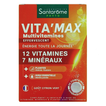 Vita'max Multivitamines Effervescent x20cpr Santarome