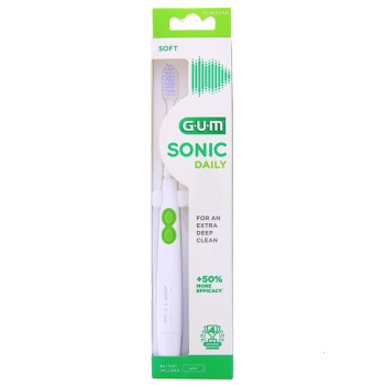 Brosse à dents Sonic Daily à piles Blanche Gum