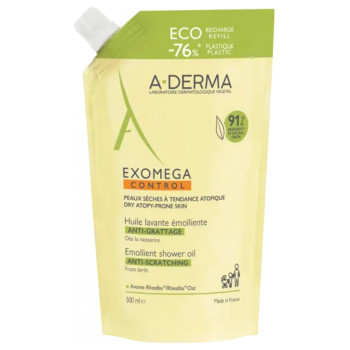 Exomega Control Huile lavante Émolliente Anti-grattage Recharge 500ml A-derma